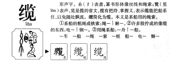 缆字字源字形