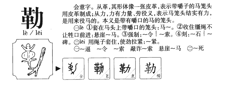 勒字字源字形