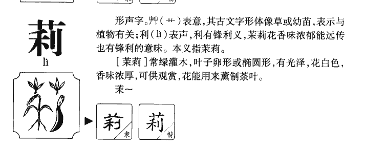 莉字字源字形