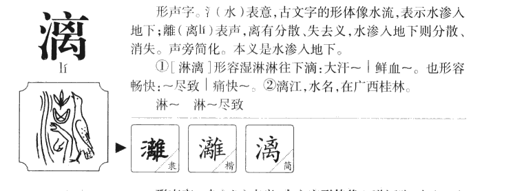 漓字字源字形
