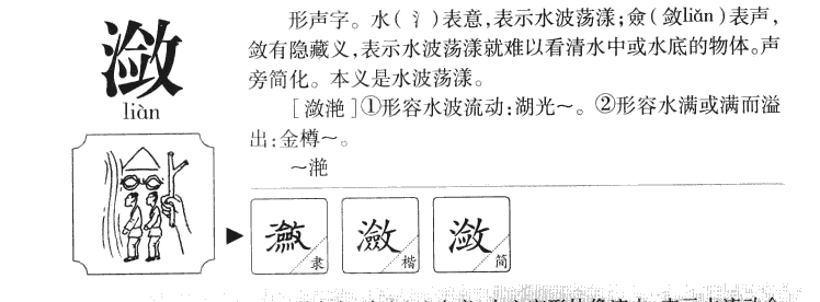 潋字字源字形