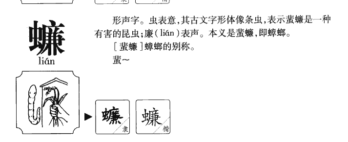 蠊字字源字形