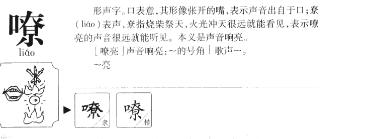 嘹字字源字形