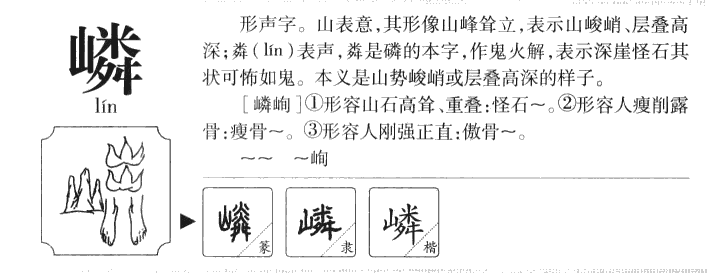 嶙字字源字形
