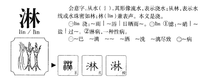 淋字字源字形