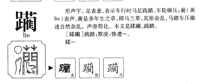 躏字字源字形