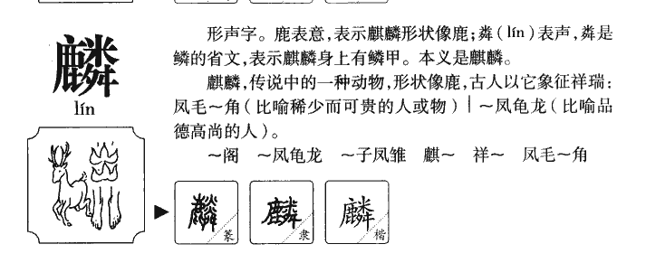 麟字字源字形