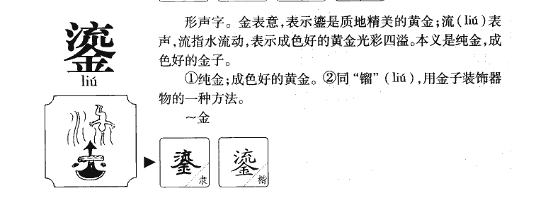 鎏字字源字形