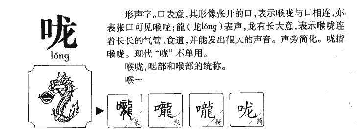 咙字字源字形