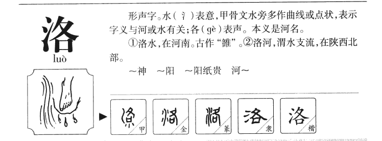 洛字字源字形