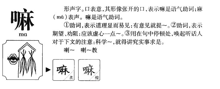 嘛字字源字形