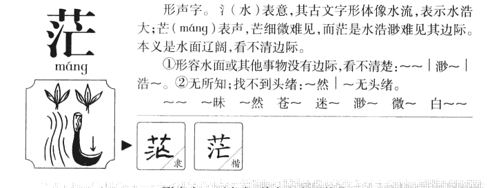 茫字字源字形