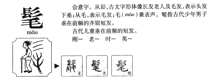 髦字字源字形