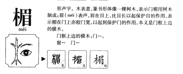 楣字字源字形