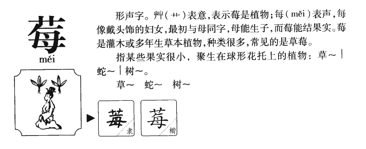 莓字字源字形