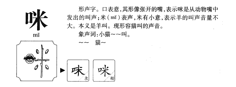咪字字源字形