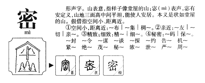 密字字源字形