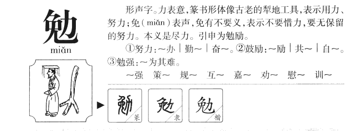 勉字字源字形