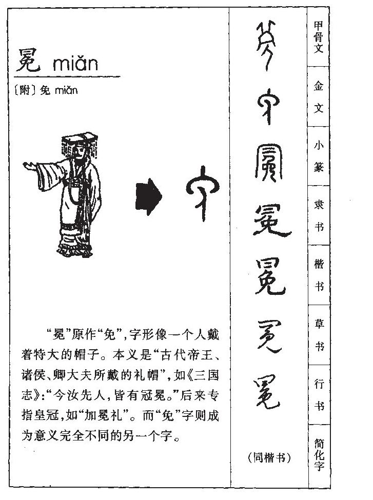 冕字字源字形