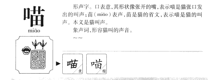 喵字字源字形