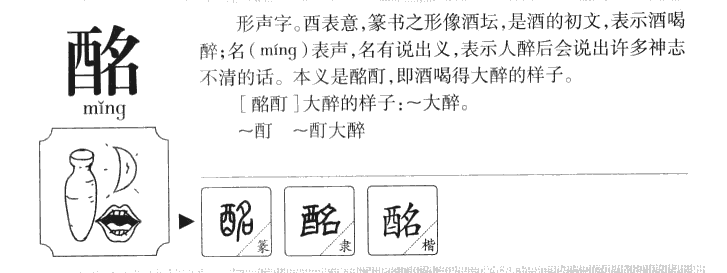 酩字字源字形