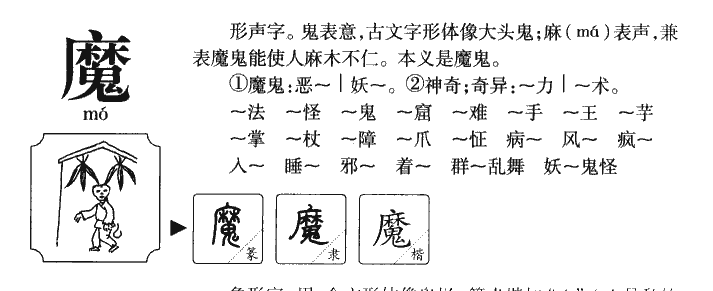 魔字字源字形