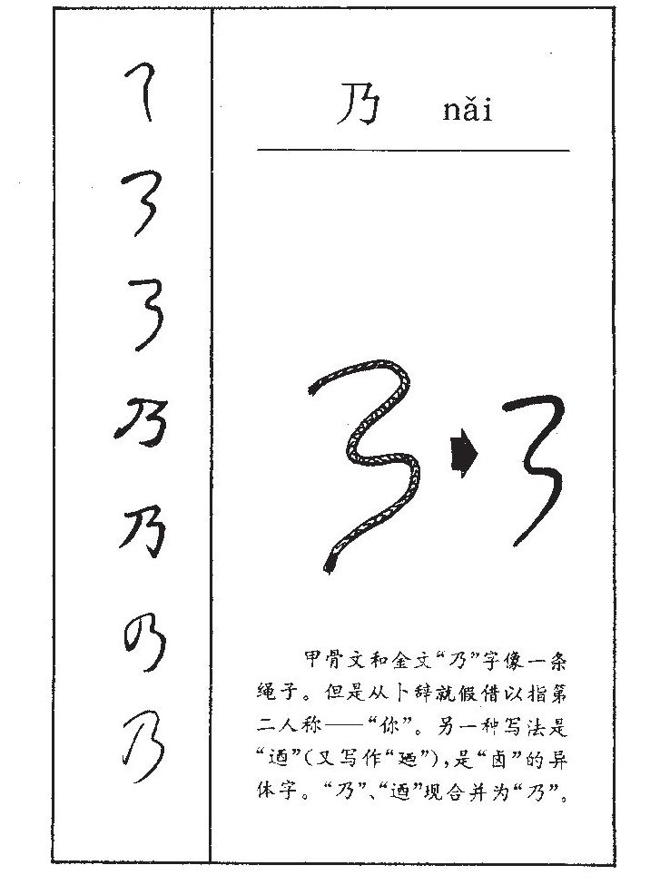 乃字字源字形