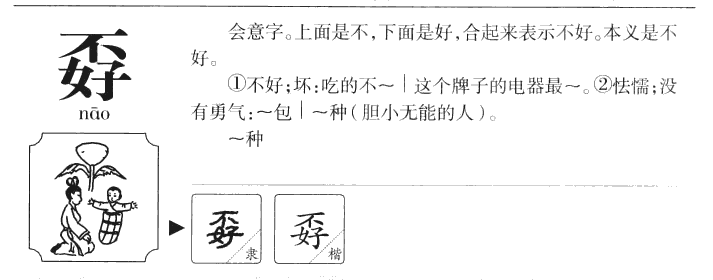 孬字字源字形
