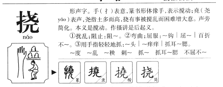 挠字字源字形