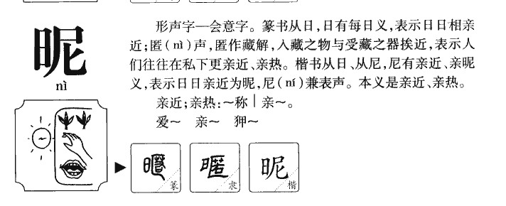 昵字字源字形
