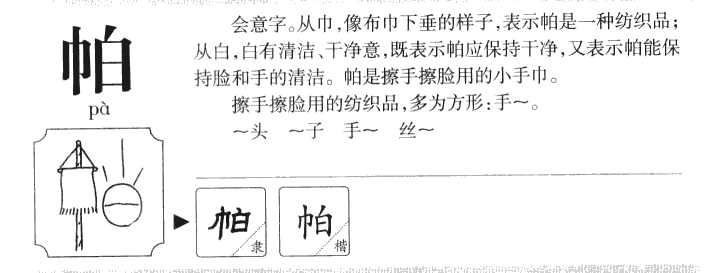 帕字字源字形