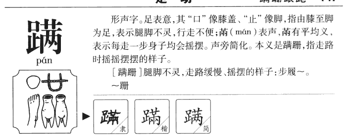 蹒字字源字形