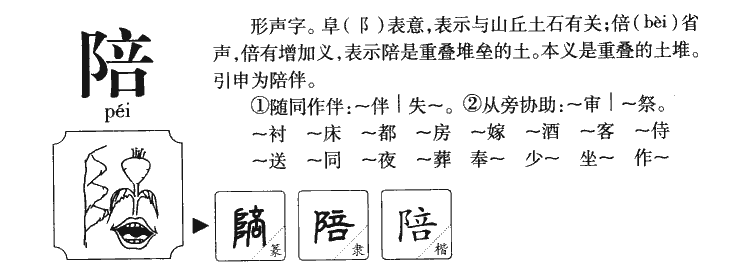 陪字字源字形