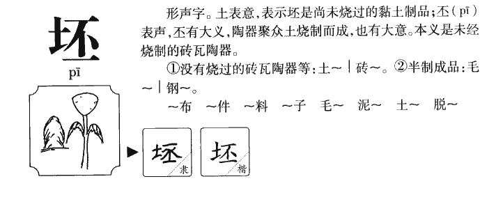 坯字字源字形