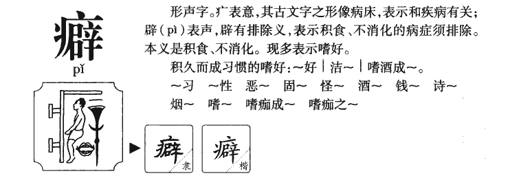 癖字字源字形