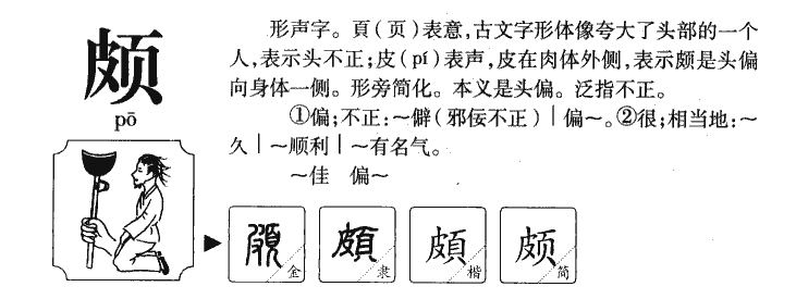 颇字字源字形