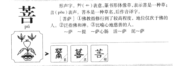 菩字字源字形