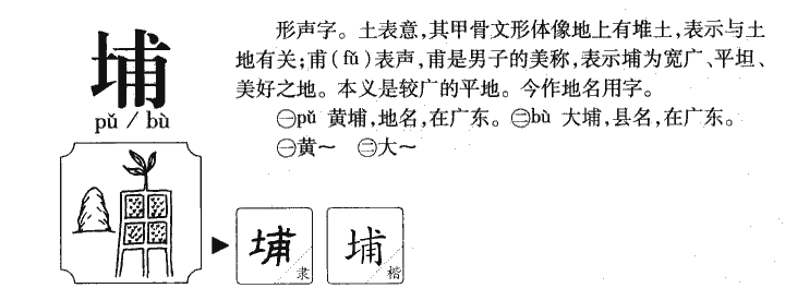 埔字字源字形