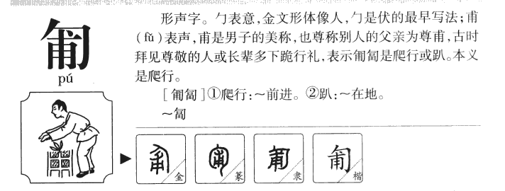 匍字字源字形