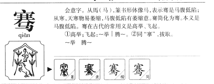 骞字字源字形