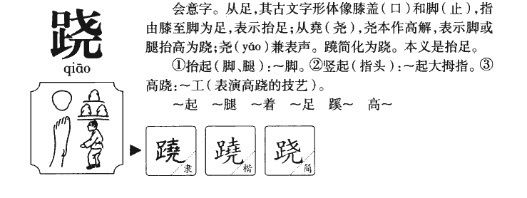 跷字字源字形
