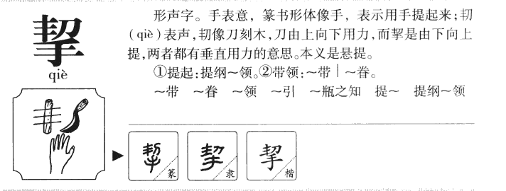 挈字字源字形