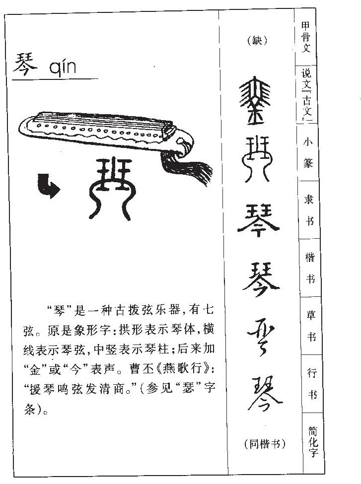 琴字字源字形