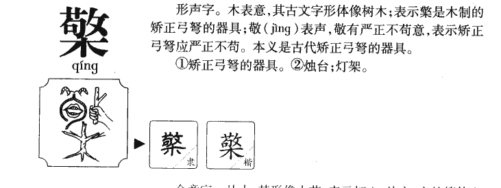 檠字字源字形
