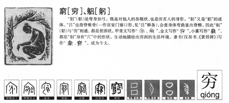 穷字字源字形