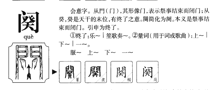 阕字字源字形