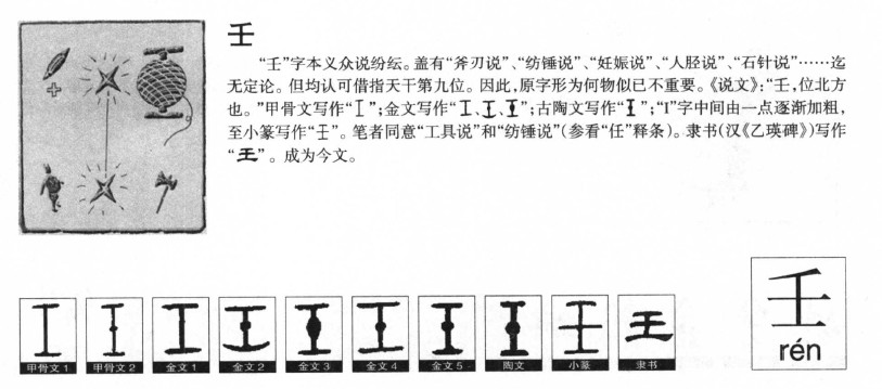 壬字字源字形