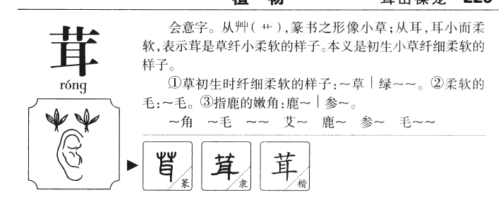 茸字字源字形
