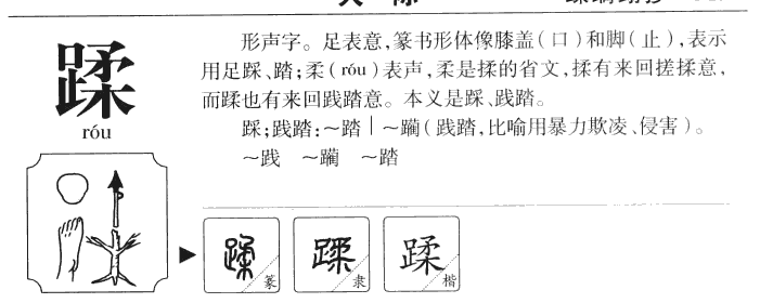 蹂字字源字形
