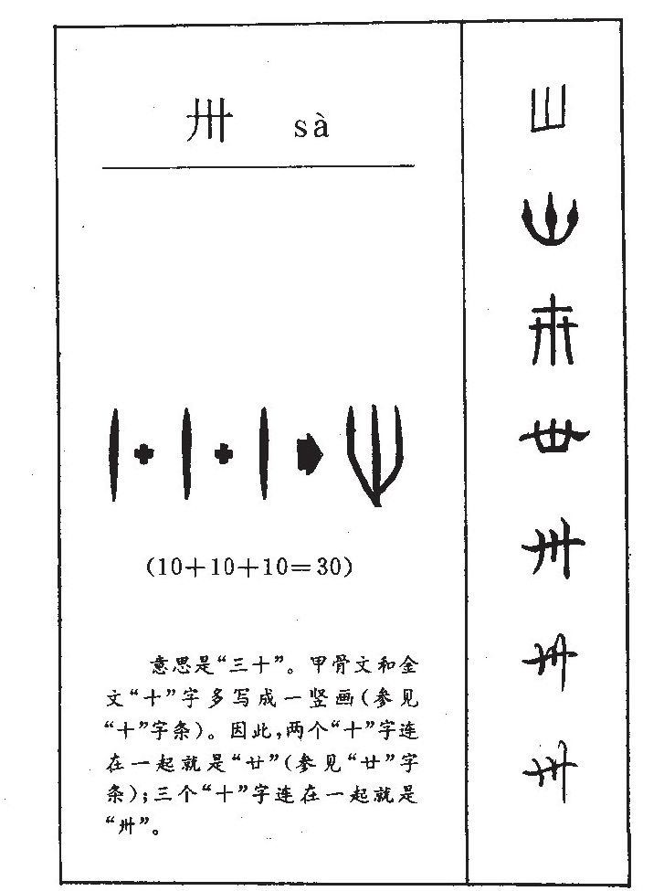 卅字字源字形